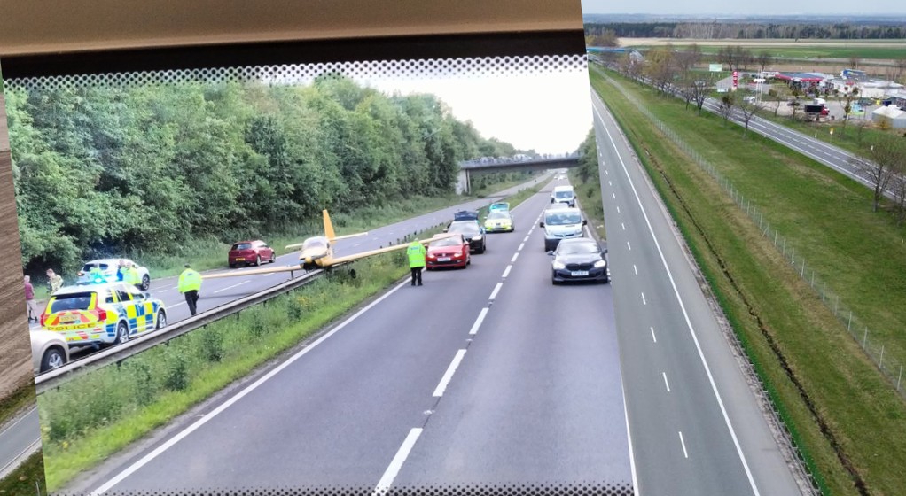 Samolot wylądował na środku autostrady w Anglii