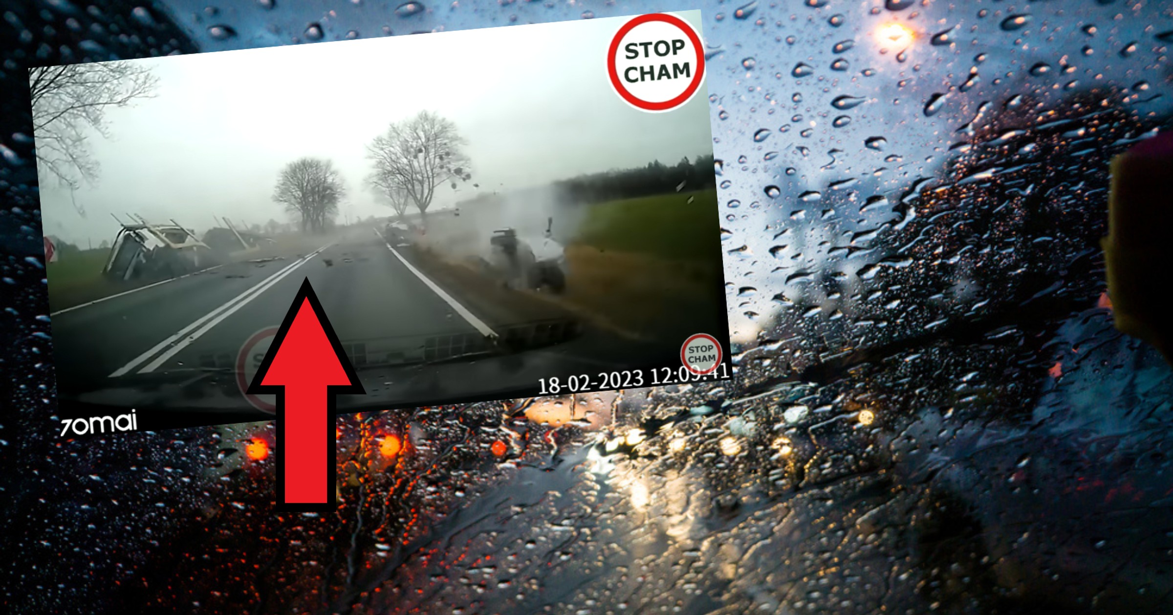 Makabryczny wypadek w Polsce (fot. screen: YouTube/STOPCHAM)