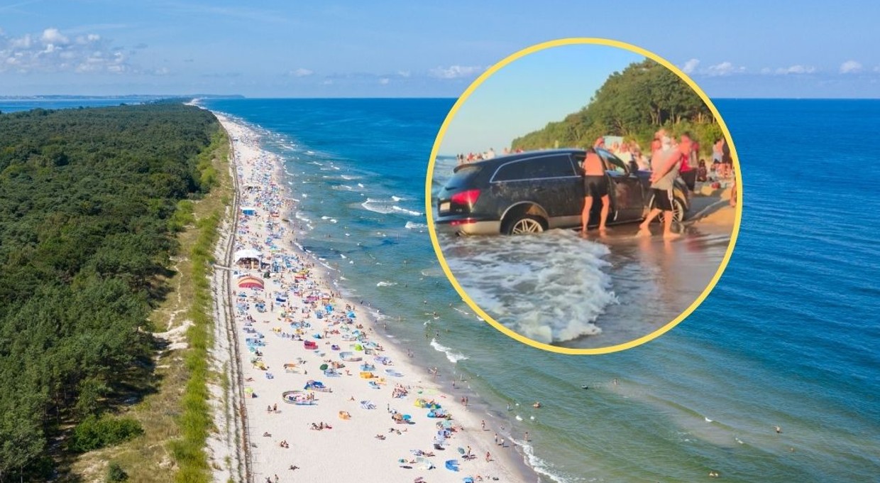 Nietypowy widok nad polskim morzem. "Mielno wciąga nawet samochody" [WIDEO]