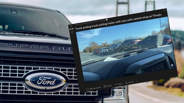 Holował załadowaną lawetę