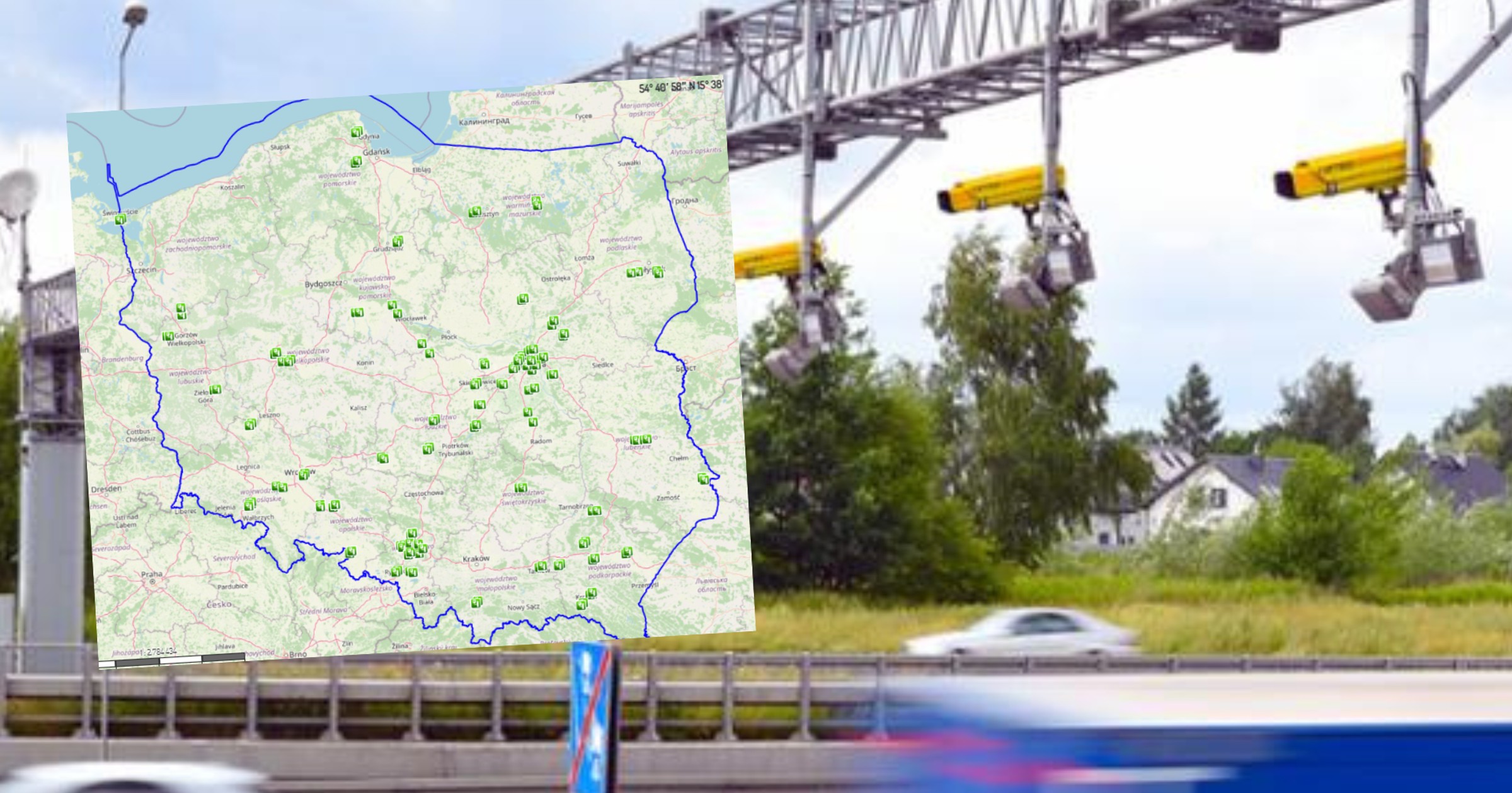 Na polskich drogach pojawią się 43 nowe miejsca z odcinkowym pomiarem prędkości (Źródło mapy: canard.gitd.gov.pl)