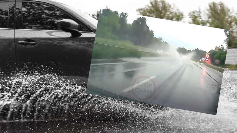 Wpadł w poślizg na S1