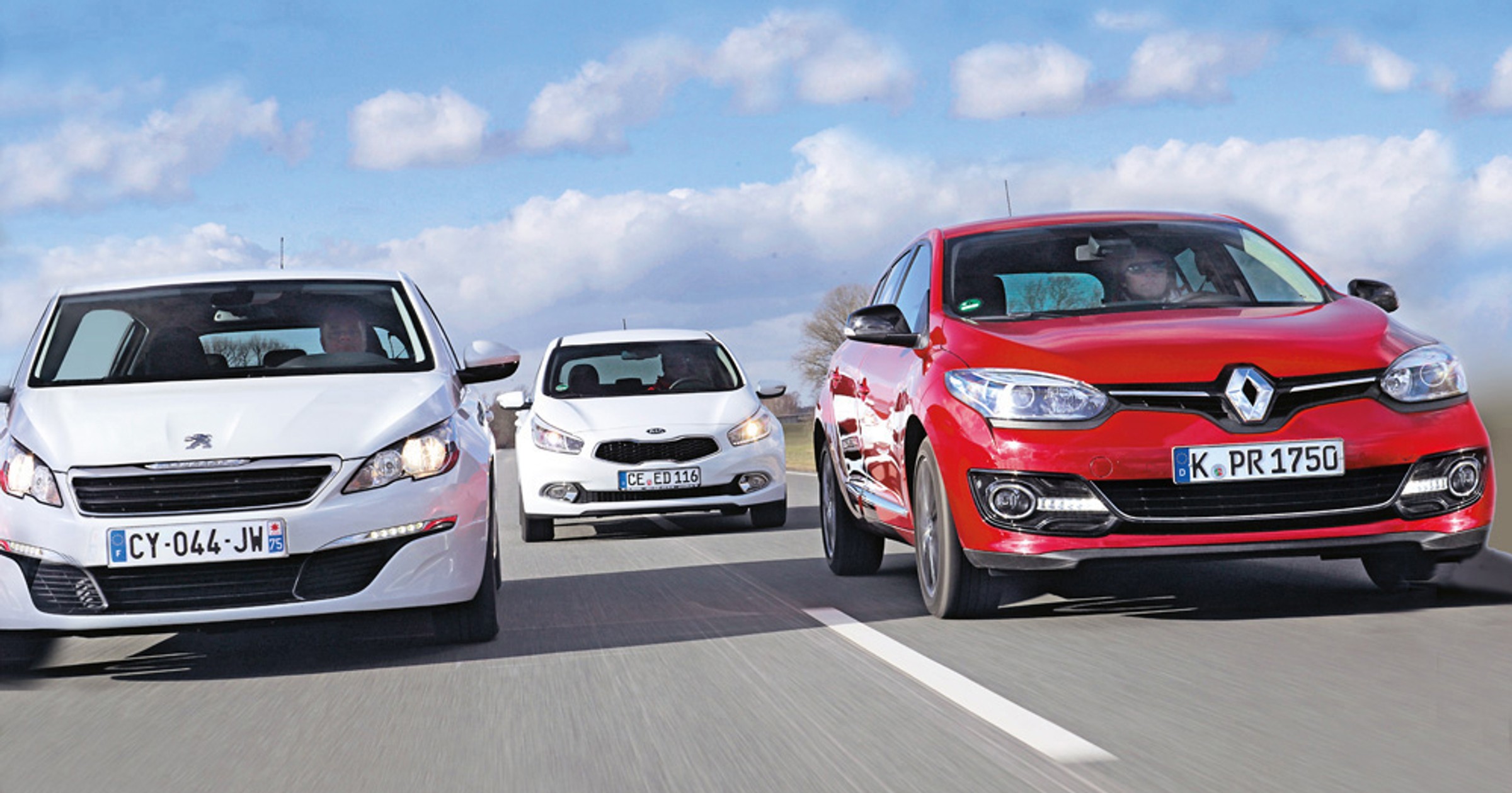 Kia cee'd Peugeot 308 Renault Megane