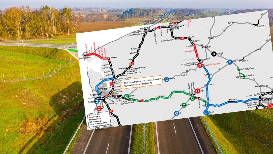 Wybrano prawie wszystkich wykonawców drogi S10 ze szczecina do Piły