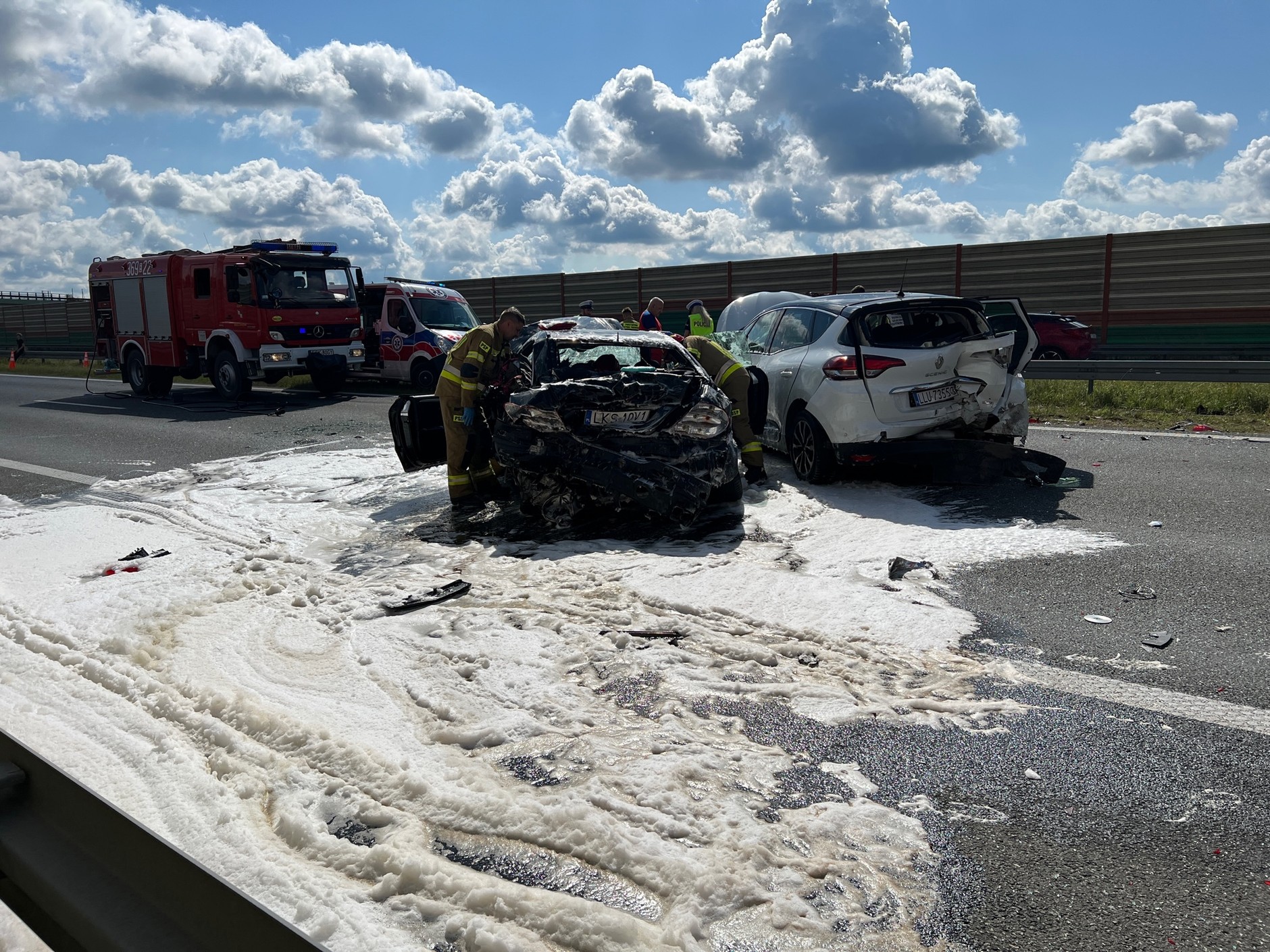 Poważny wypadek na autostradzie A2 w kierunku Poznania.