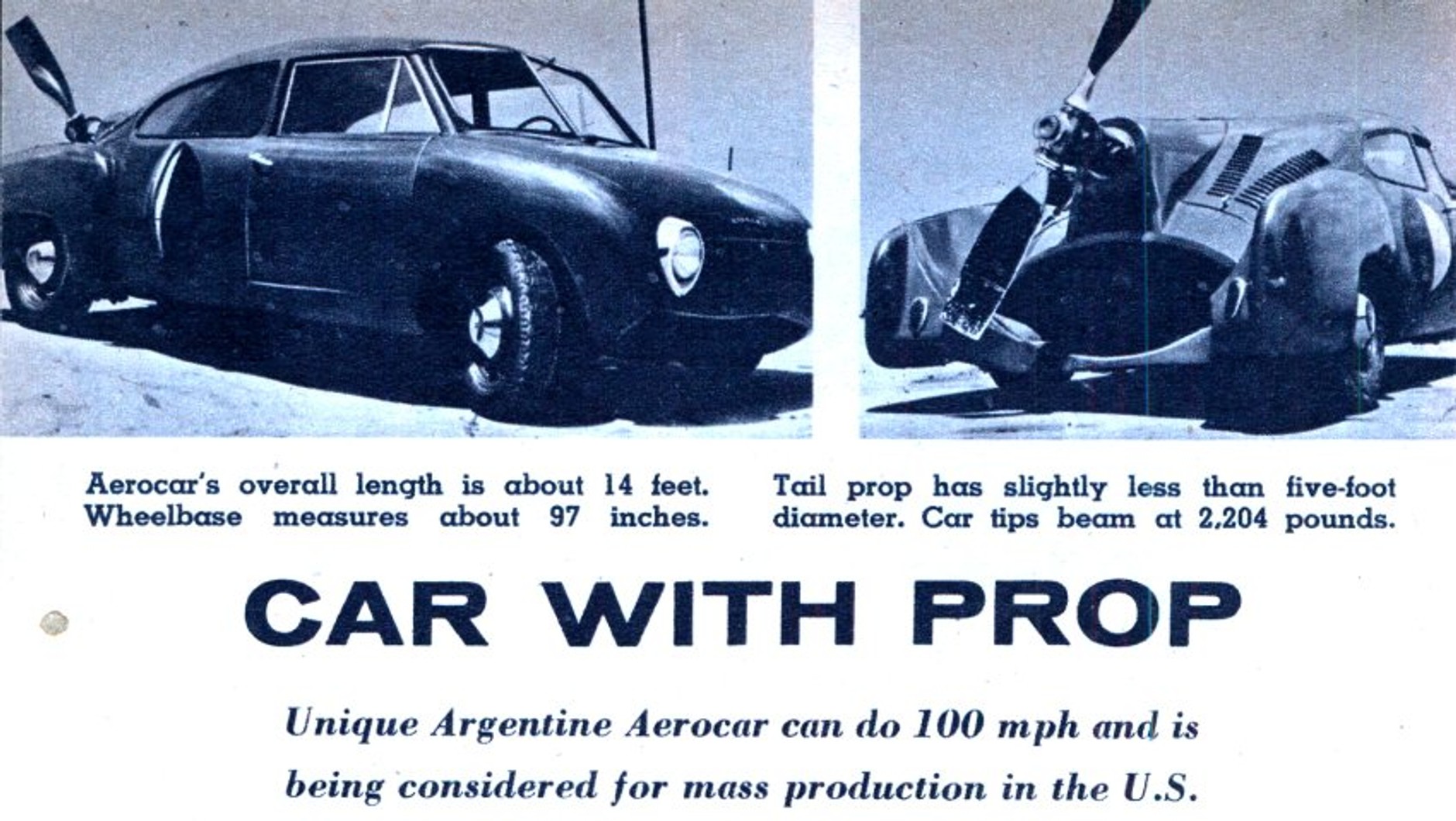 Samochód napędzany śmigłem