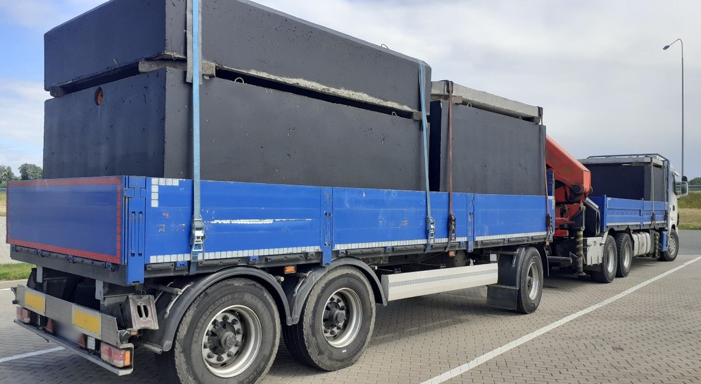 Kontrola ITD wykazała, że transport betonowych szamb ważył więcej niż dopuszczalne 40 ton
