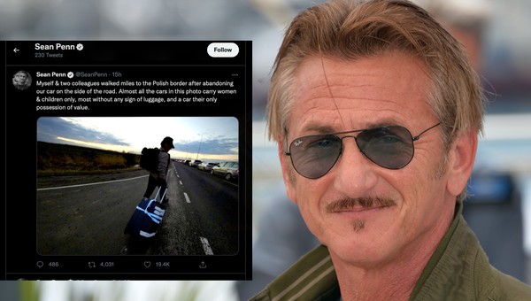 Sean Penn idzie pieszo z Ukrainy do Polski. Musiał porzucić auto
