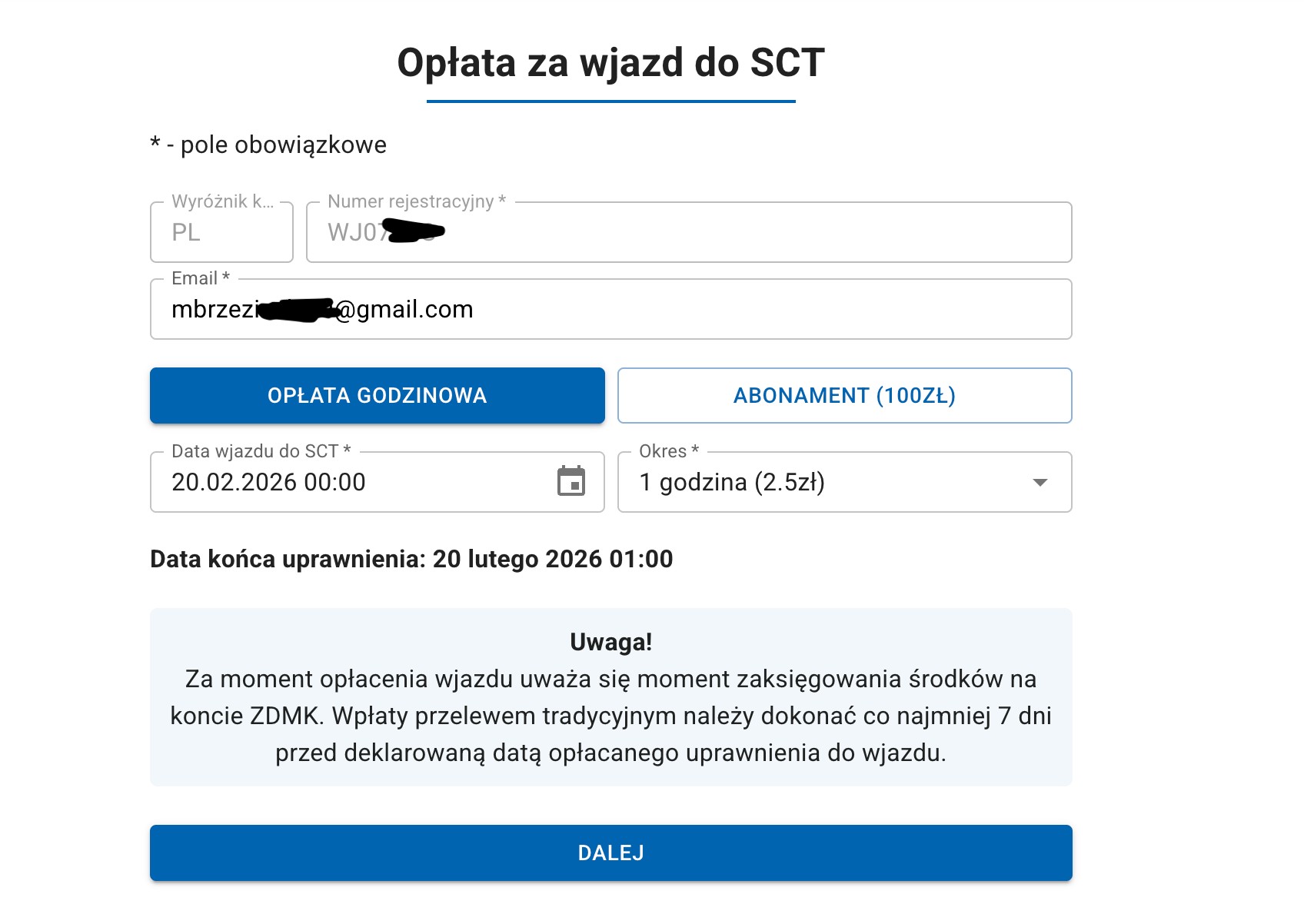 W Krakowie za wjazd do SCT nieuprawnionym samochodem trzeba zapłacić