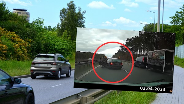 "Jaskiniowiec" z BMW. Chciał być królem autostrady, wyszedł nawet z auta [WIDEO]
