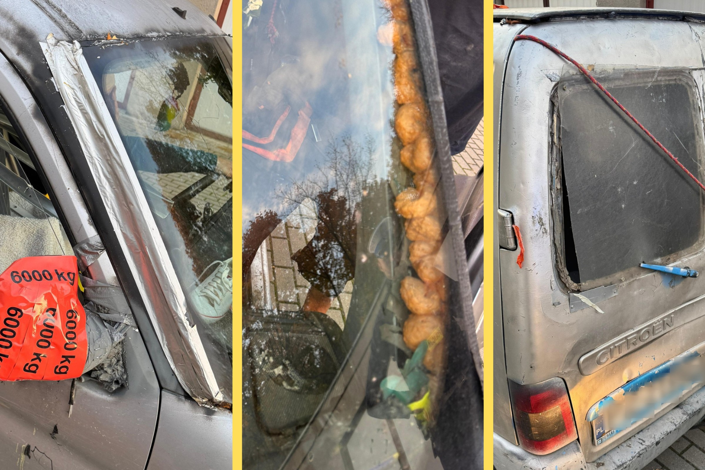 Policja nie mogła uwierzyć w to, co zobaczyła. Skleił samochód "na piankę"