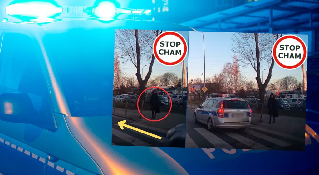 Czyn funkcjonariuszy został sfilmowany za pomocą samochodowego wideorejestratora (fot. screen z YouTube/STOP CHAM)