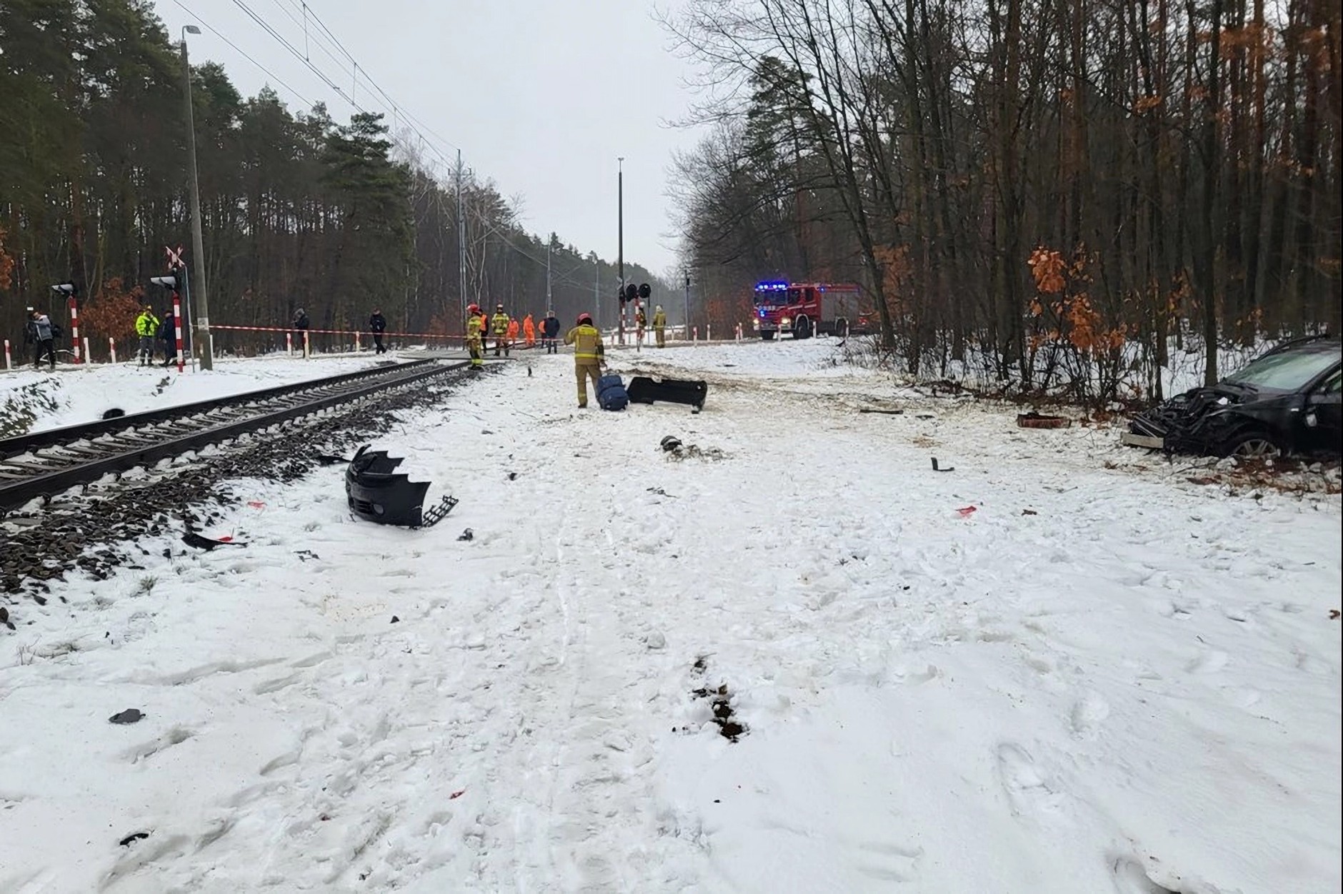 Wypadek na przejeździe kolejowym w Ozimku (woj. opolskie)
