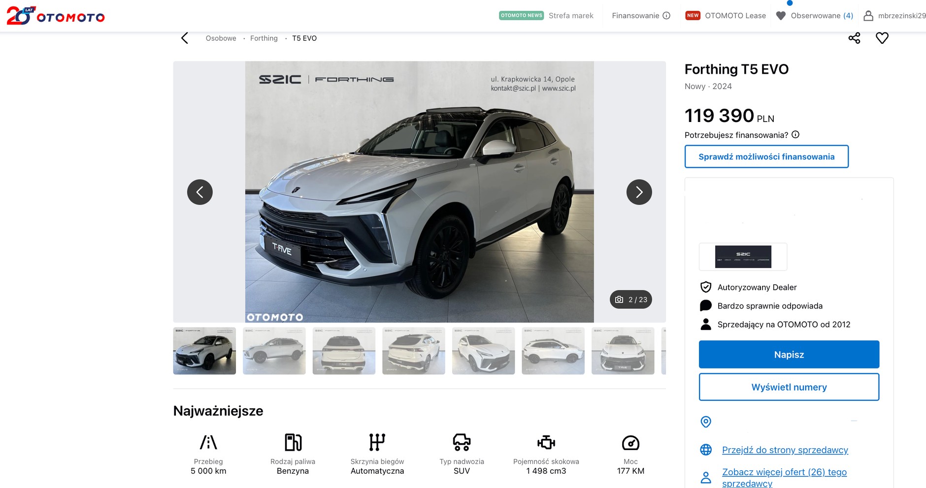 Forthing T-Five na Otomoto