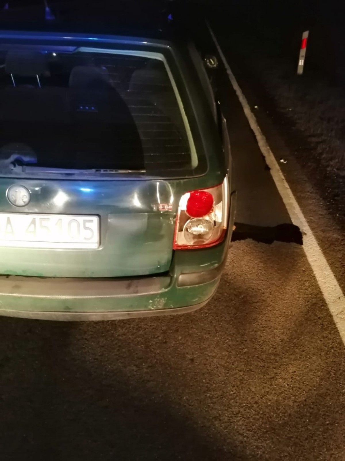 Wrak Passata sam poruszał się po drodze