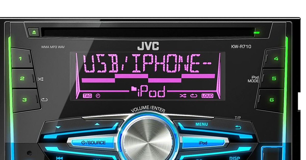 JVC KW-R710. Bluetooth w opcji jako moduł USB. I niezbędny gadżet: trzy niezależnie sterowane strefy podświetlenia.