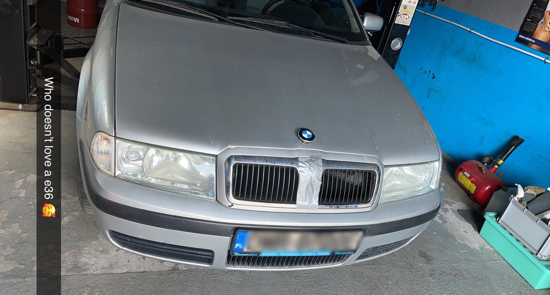 Zmienił grill Skody w BMW