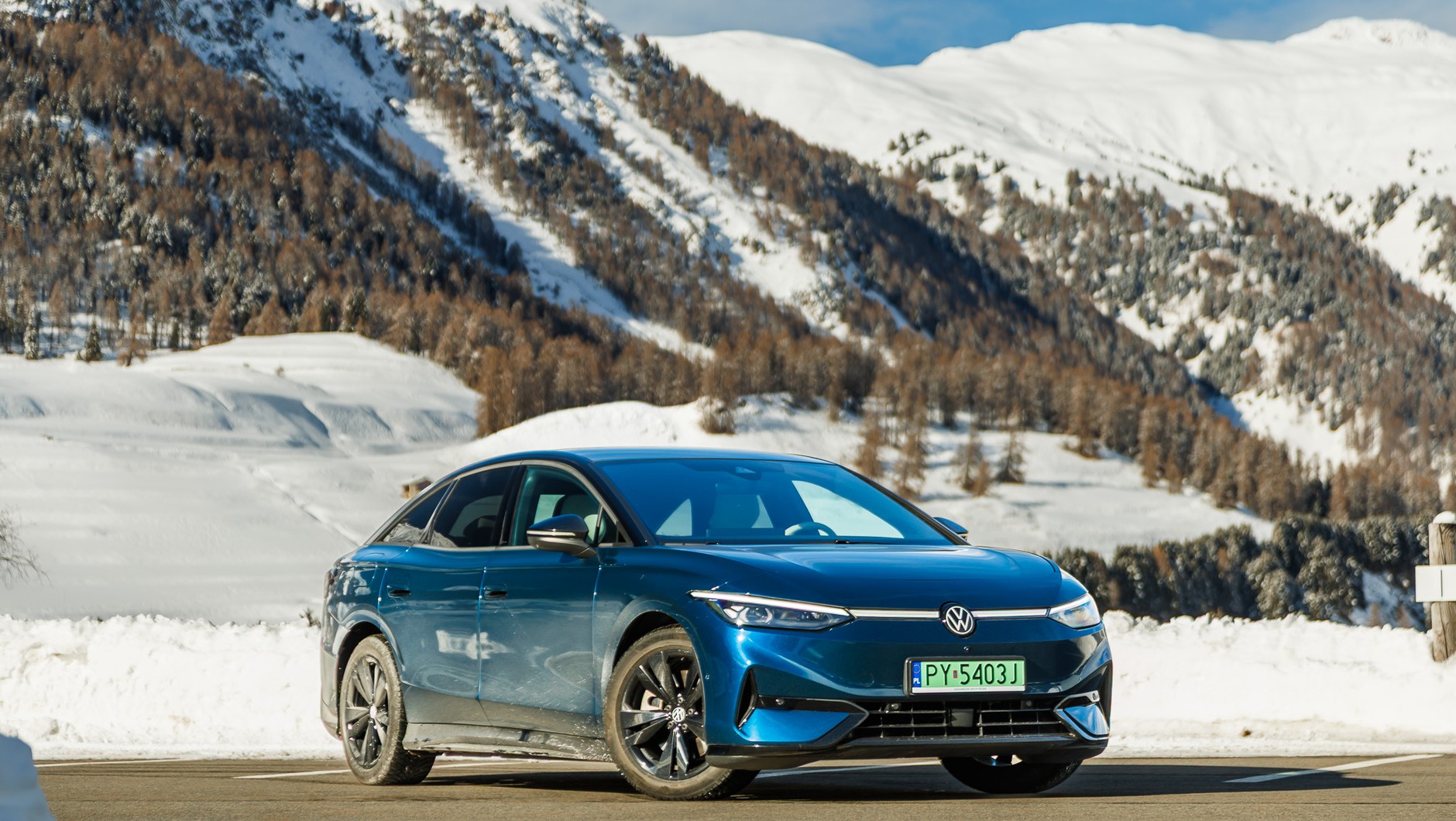 Volkswagen ID.7, jak każdy elektryk podczas zjazdu z góry potrafi wyprodukować prąd