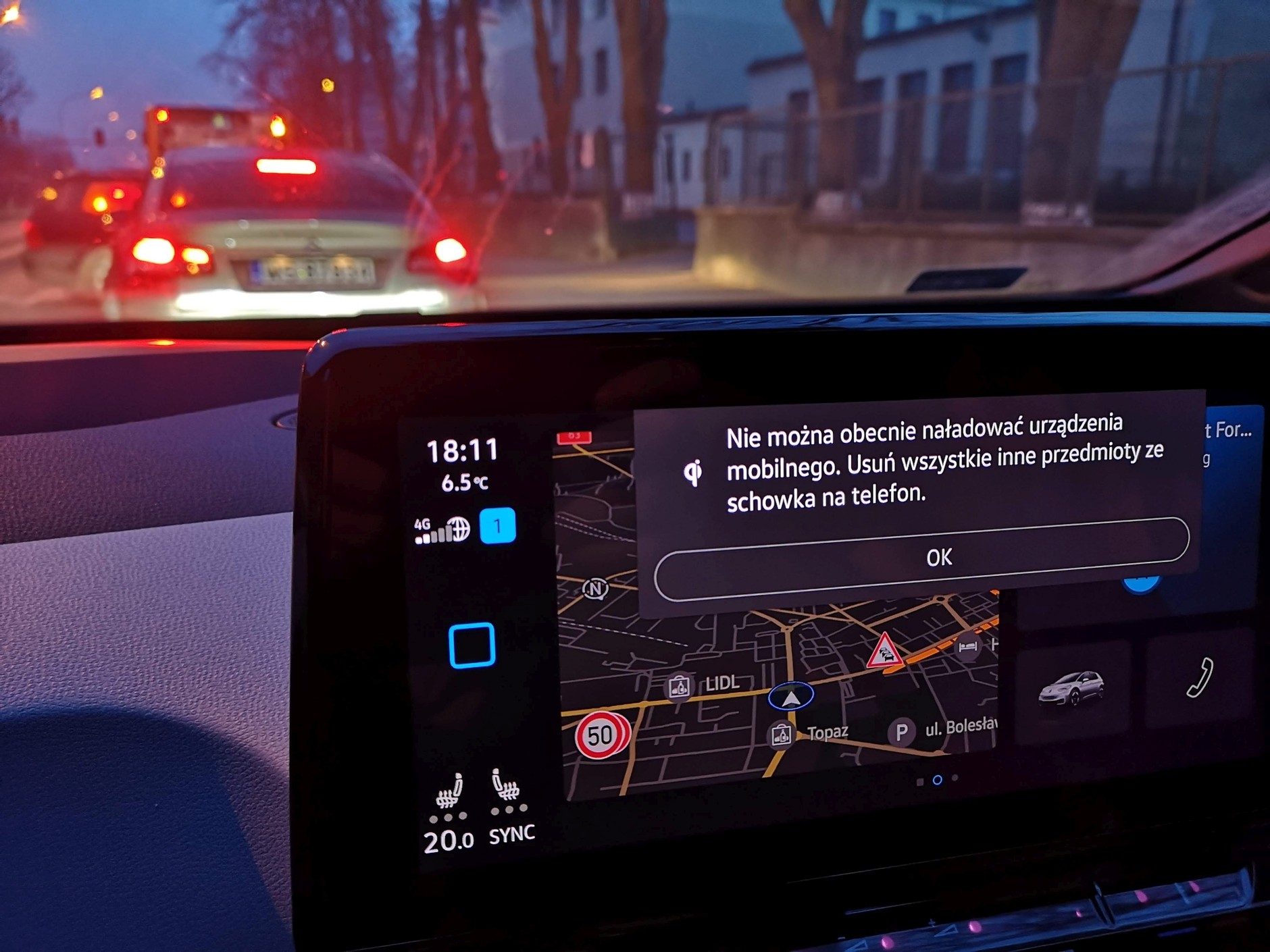 Volkswagen ID3 awaria ładowarki indukcyjnej