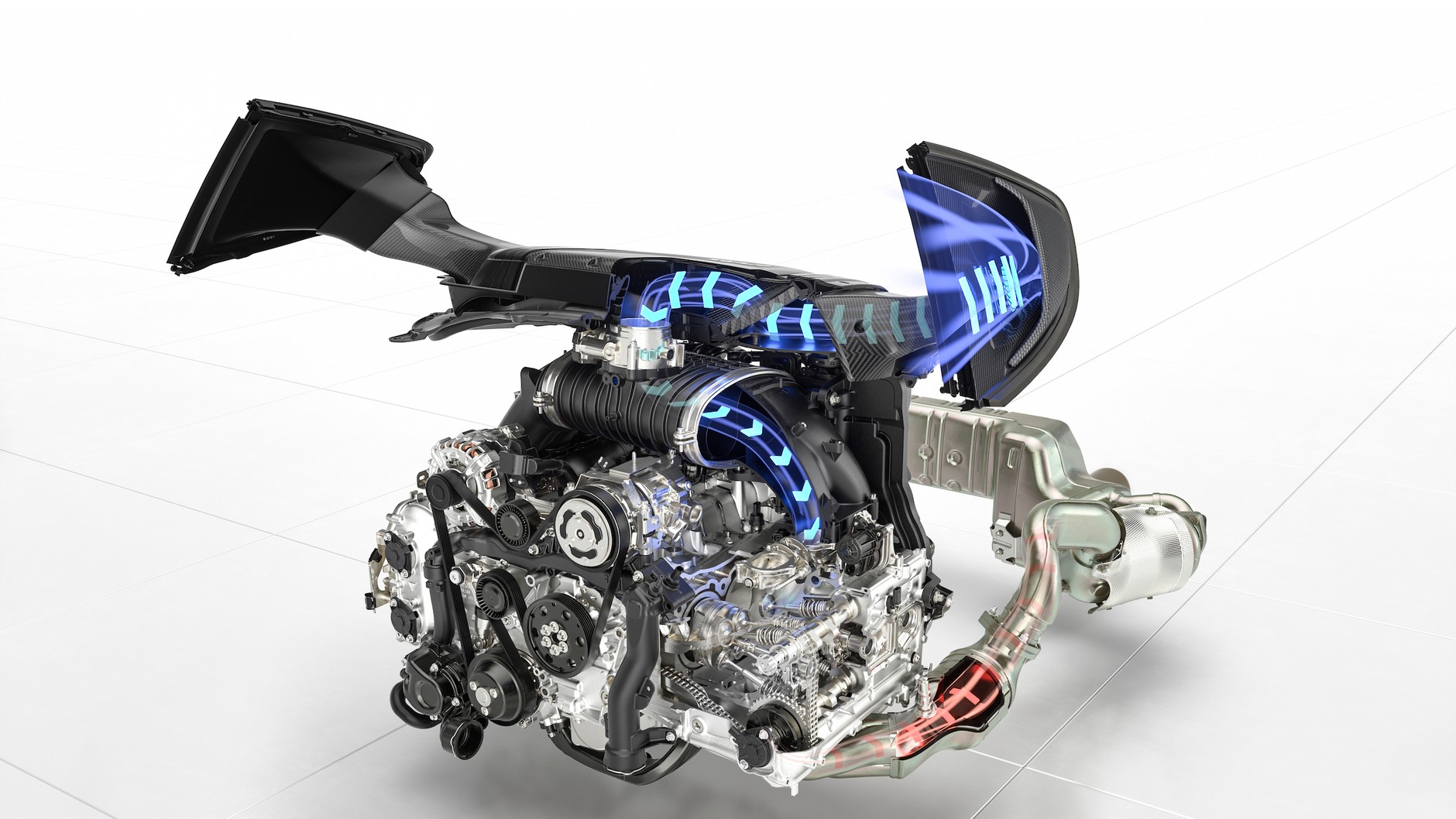 Porsche 718 Cayman GT4 RS (2022 r.; 982) – ilustracje techniczne