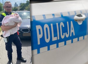 Policjant dostrzegł "coś niepokojącego" na drodze. Rzucił się na pomoc noworodkowi