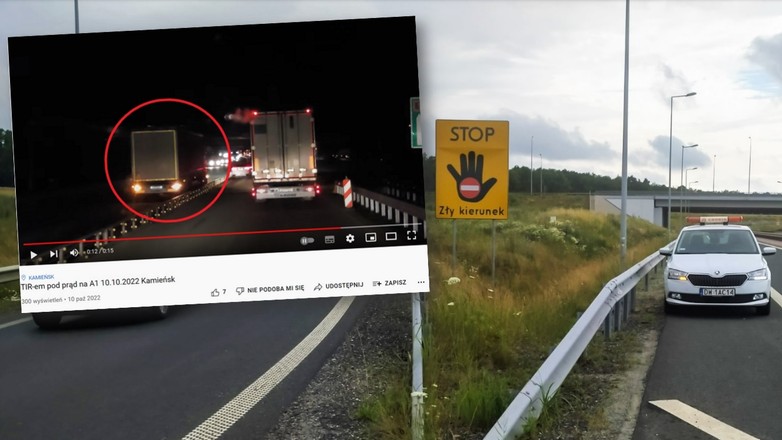 Kierowca ciężarówki jechał pod prąd na A1 przez ponad 20 km