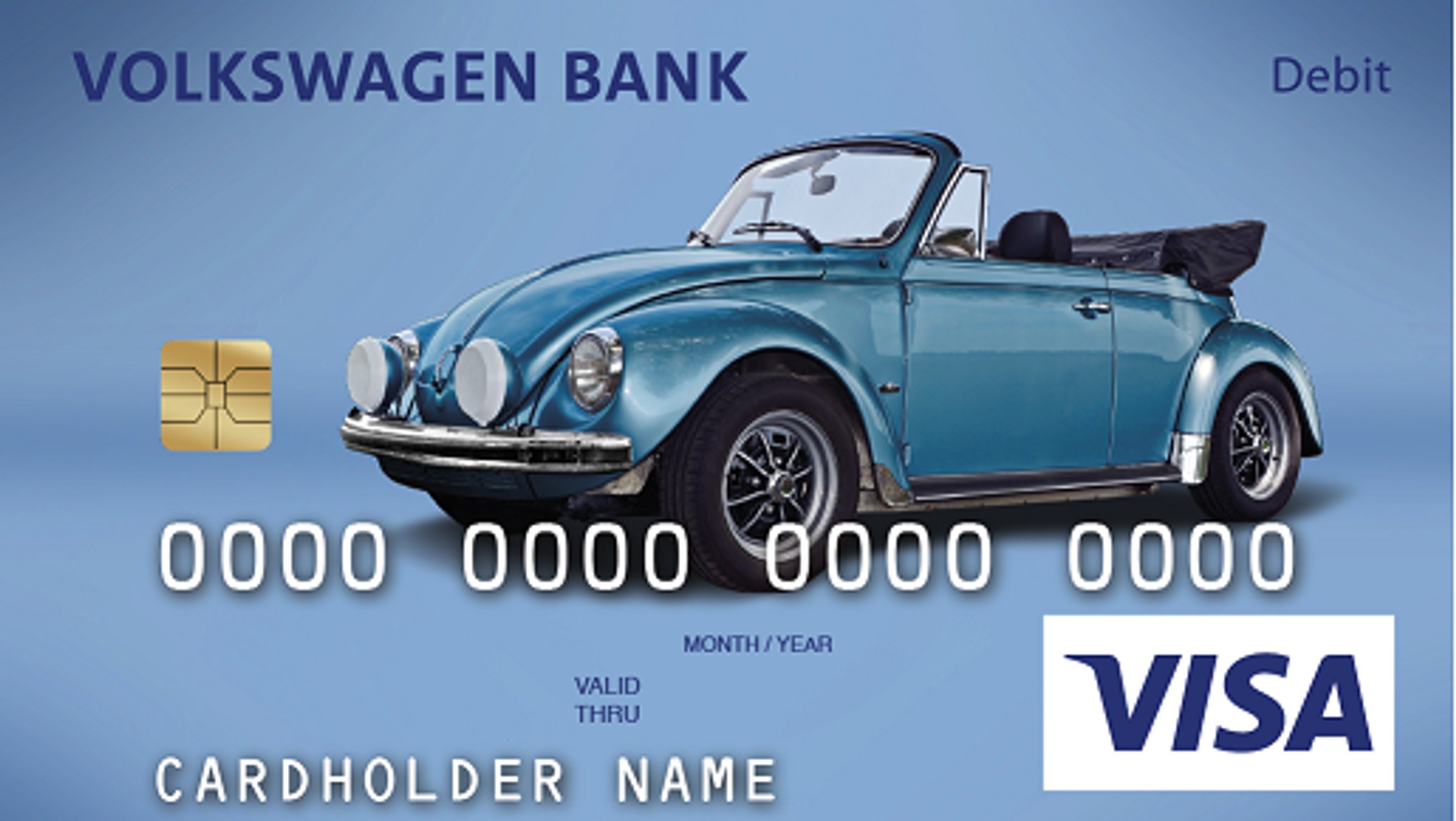 Karta z klasycznym Volkswagenem