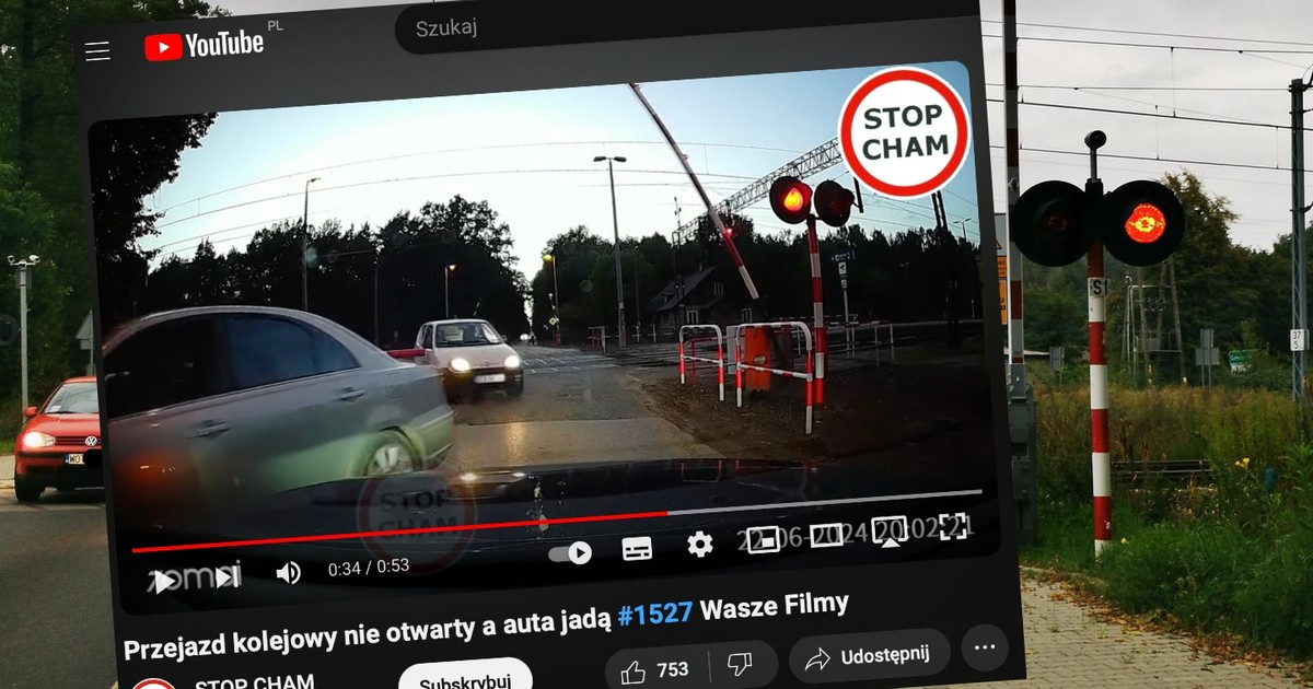 Kierowcy wjechali na przejazd, chociaż jedna z półzapór nawet nie zaczęła się podnosić