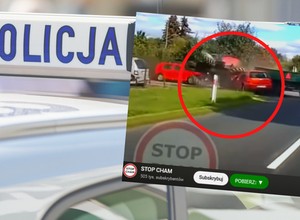 Kierowca Golfa wyprzedzał traktor. Nie przewidział, że będzie on skręcał [WIDEO]