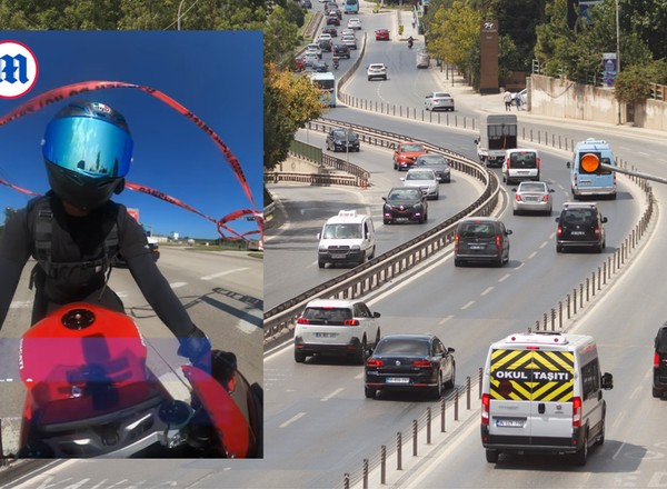 Motocyklista prawie stracił głowę. Wszystkiemu winna taśma do bagażu