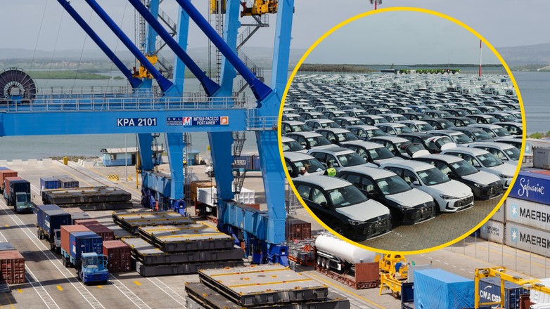 Samochody w porcie w Kenii