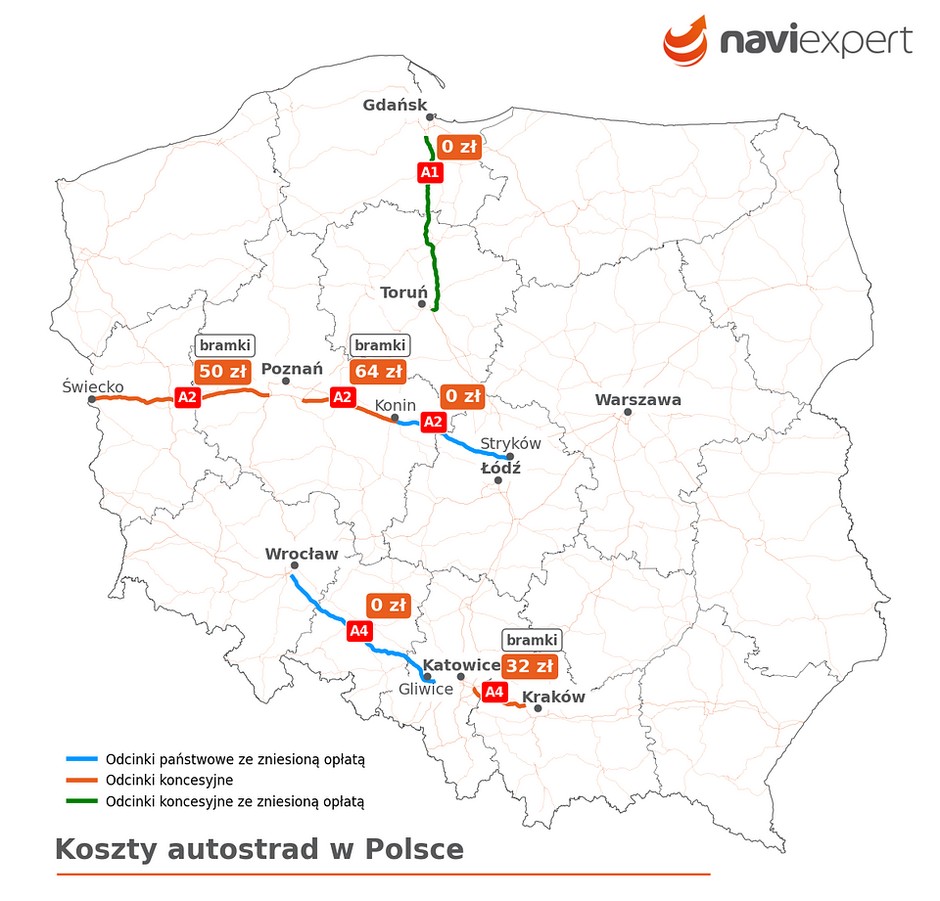 Płatne odcinki autostrad