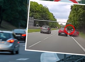 Mrożące krew w żyłach nagranie z DK81. Kierowca wyprzedzał poboczem!