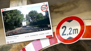 Ja nie przejadę? Kierowca dostawczaka zignorował ogranicznik