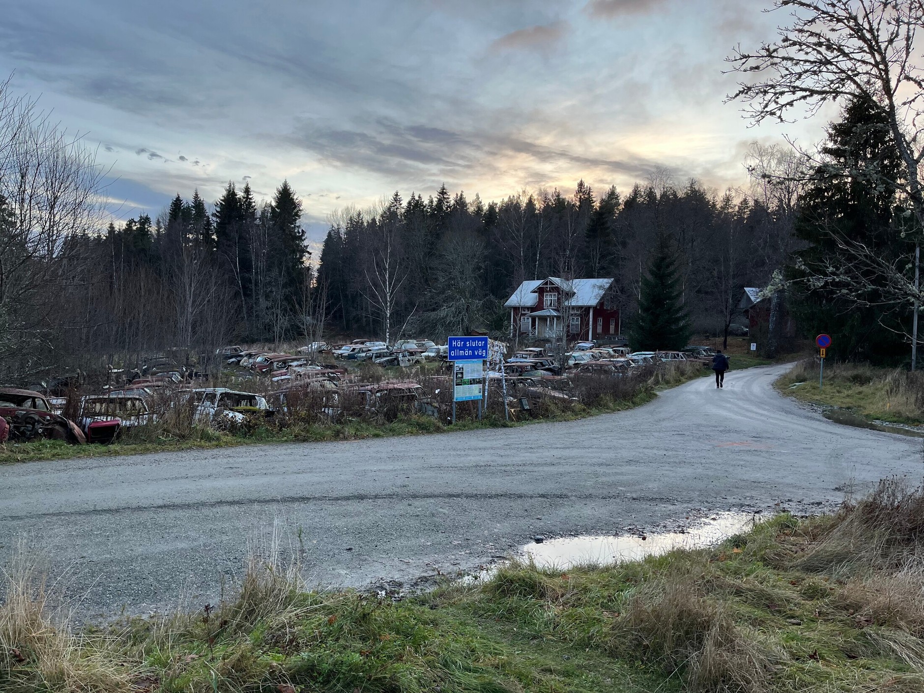 Cmentarzysko samochodów w Bastnas w Szwecji