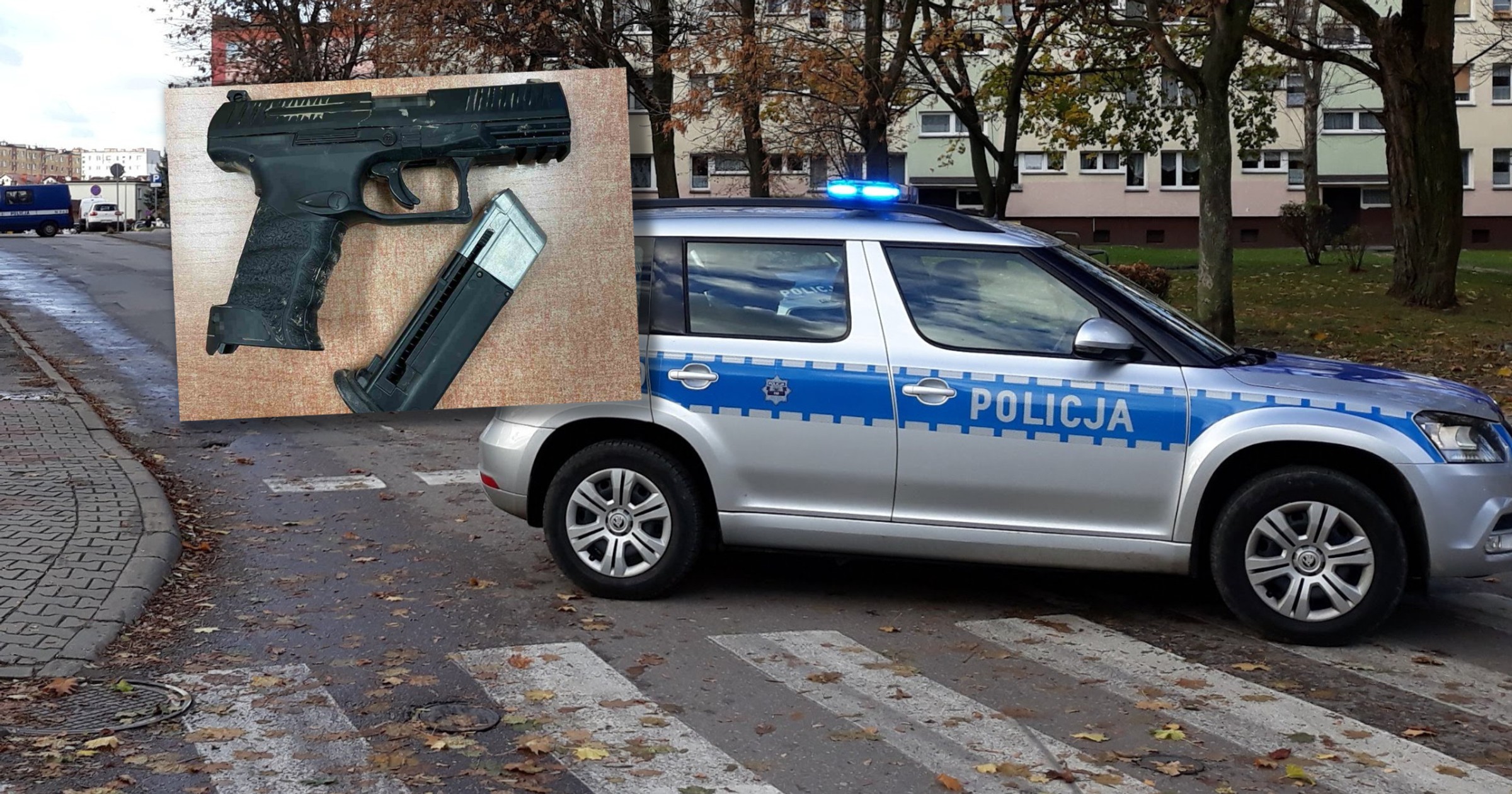 Zatarg chcieli wyjaśnić wiatrówką i szpadlem (fot. policja)