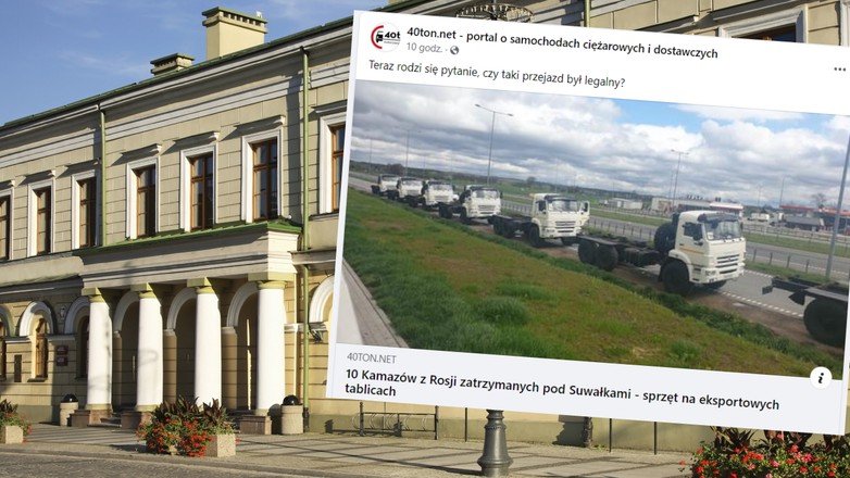 Pod Suwałkami zatrzymano 10 rosyjskich Kamazów (Fot. 40ton.net — portal o samochodach ciężarowych i dostawczych﻿/Facebook)