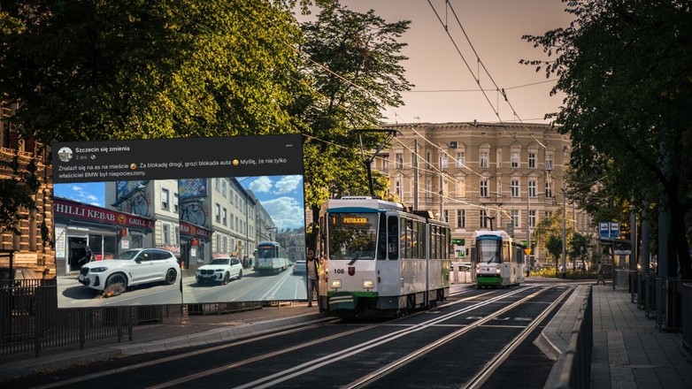 Kierowca BMW zablokował tramwajowi przejazd. Musiała interweniować straż miejska