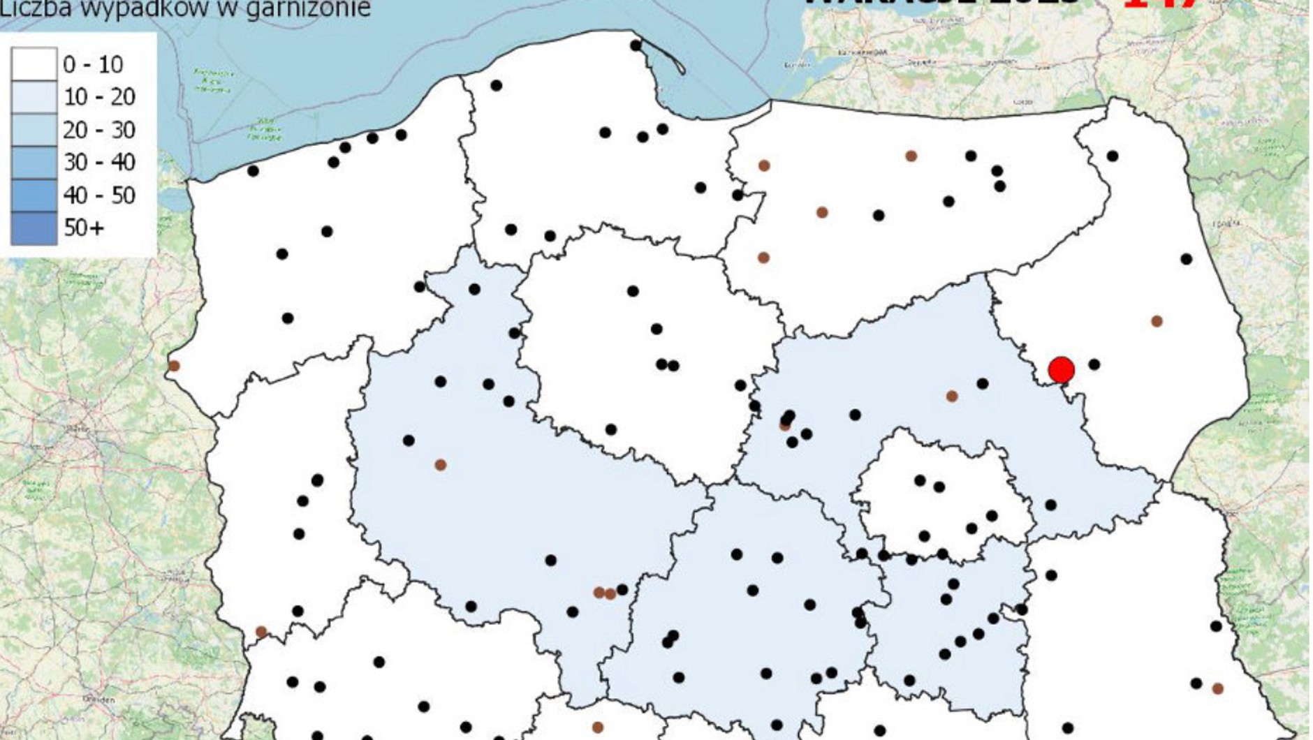 Policyjna mapa wypadków śmiertelnych – stan na 19 lipca 2023