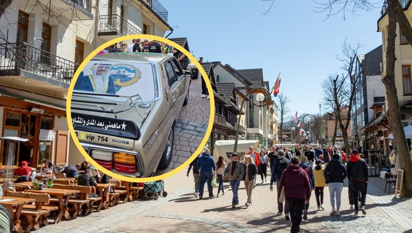 Wjechał samochodem na Krupówki (fot. screen: facebook.com/@Policja.Zakopane)
