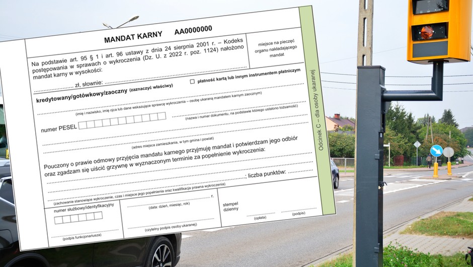 Mandat z fotoradaru - zdjęcie ilustracyjne
