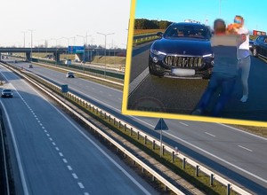 Szokujące sceny na autostradzie A2. Kierowcy pobili się na środku jezdni [WIDEO]