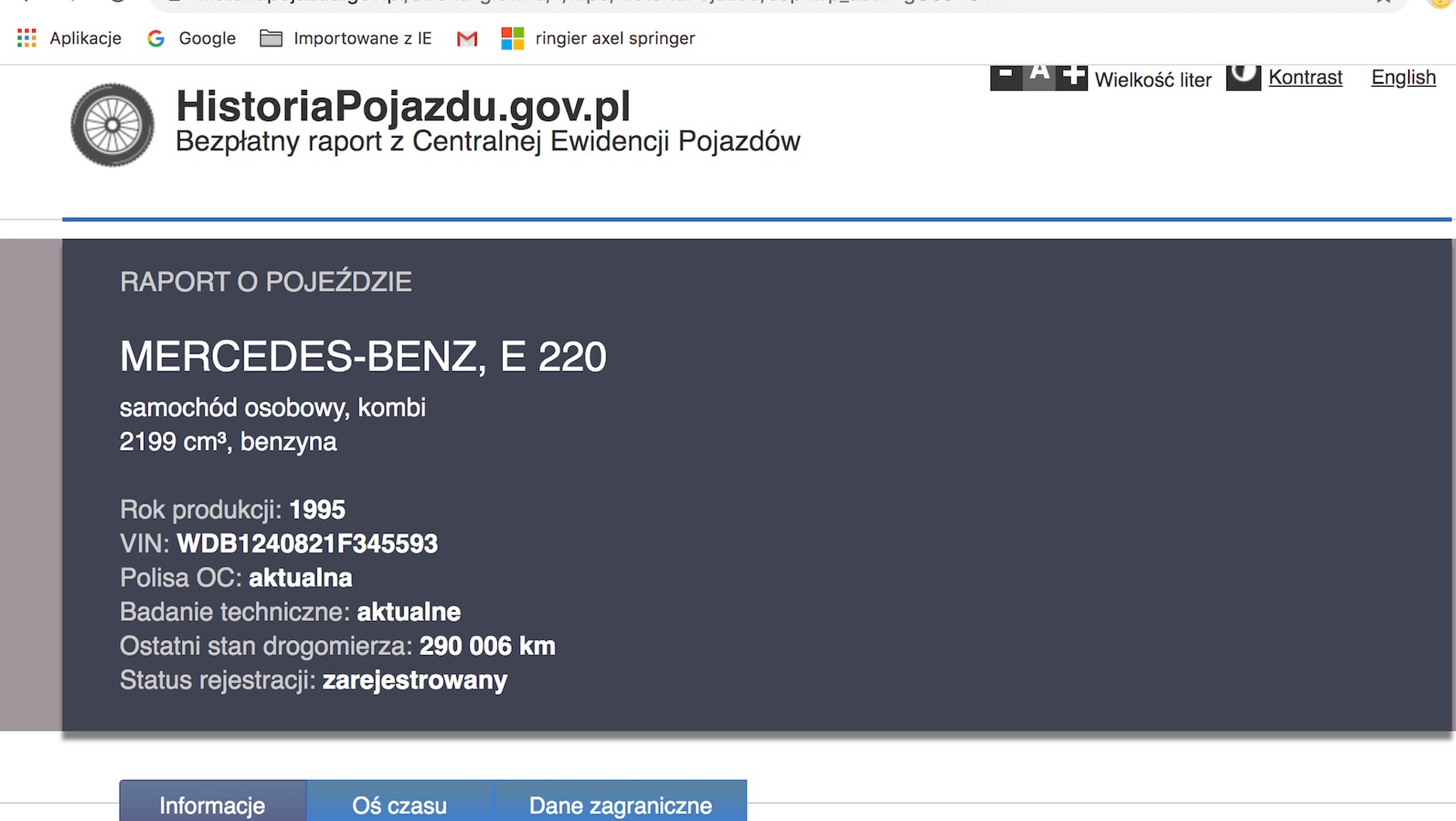 Są już dostępne „zagraniczne” dane o autach – niestety, nie wszystkie i nie w każdym przypadku