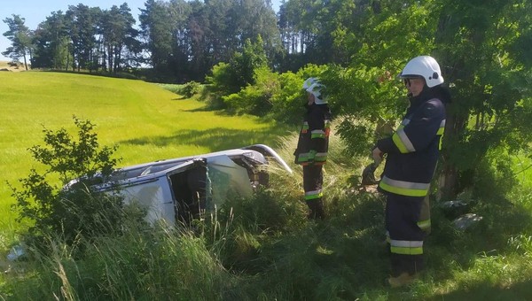 Kobieta wiozła sześcioletniego wnuczka. Zasłabła i uderzyła w drzewo