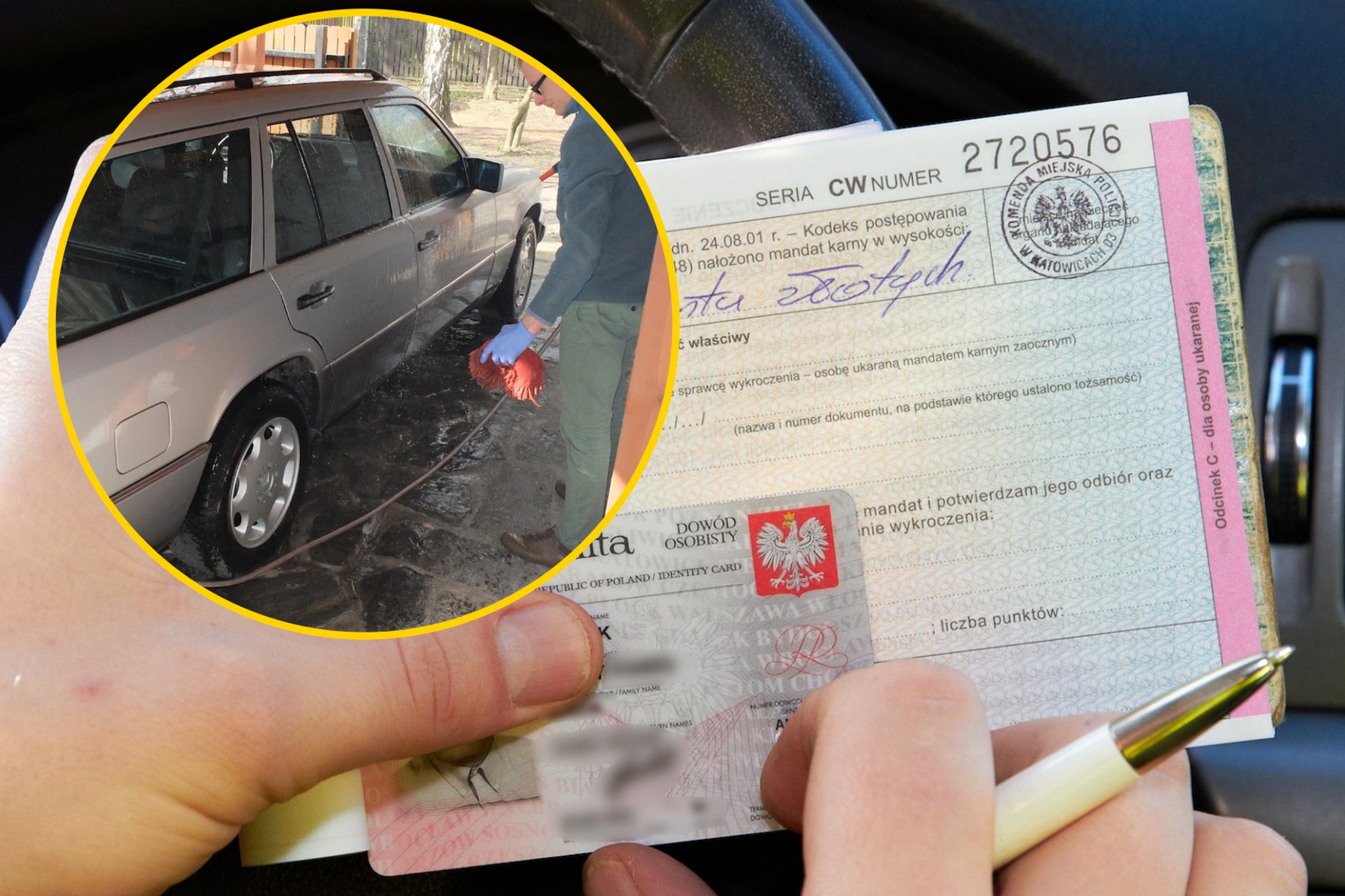 O co chodzi z mandatem za mycie auta przed domem?