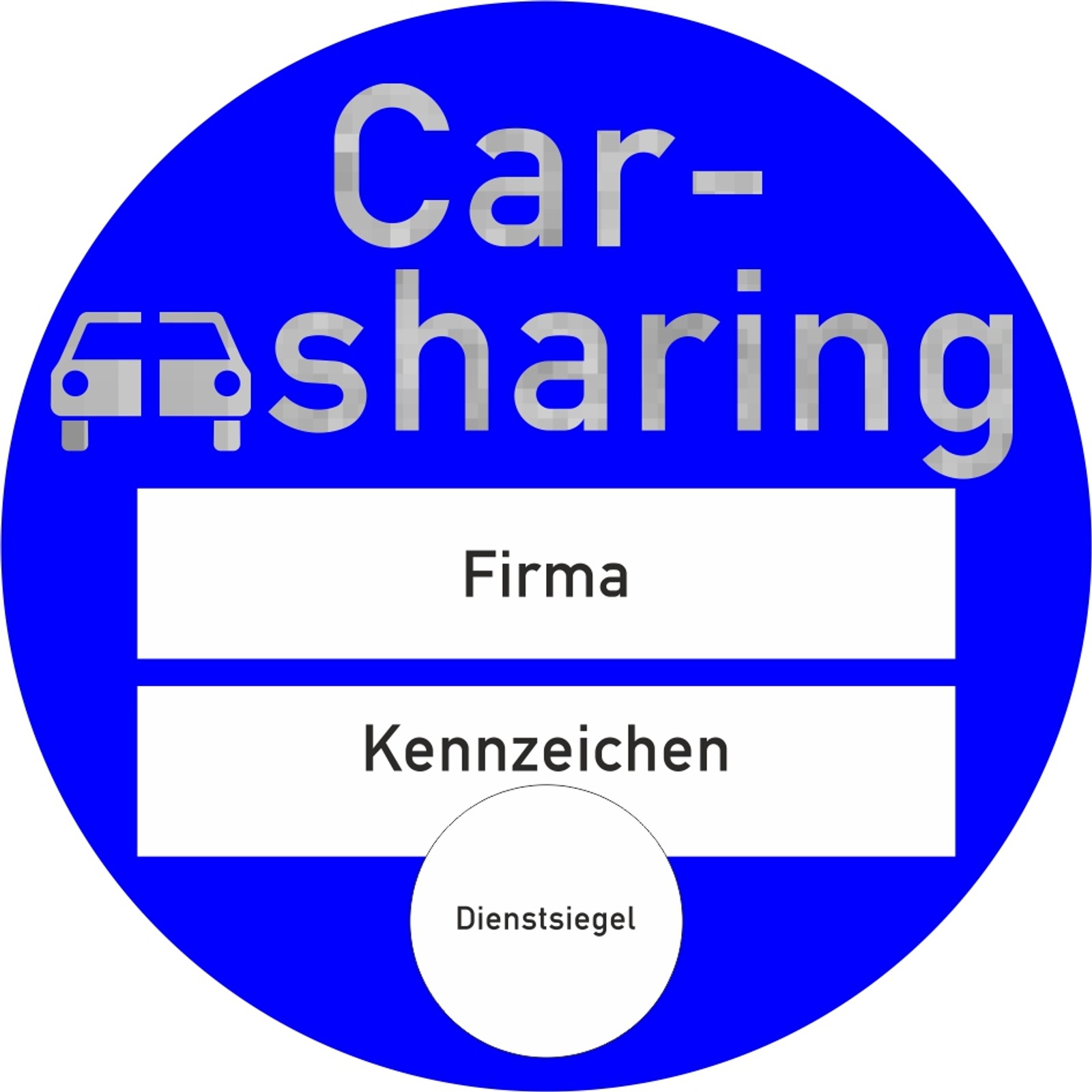 Plakietka dla samochodów wykorzystywanych w carsharingu