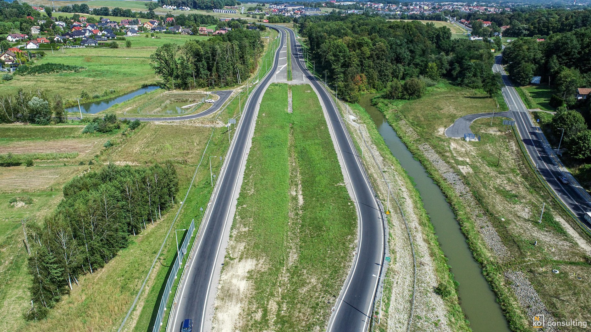 DK75, Łącznik Brzeski, widok z drona