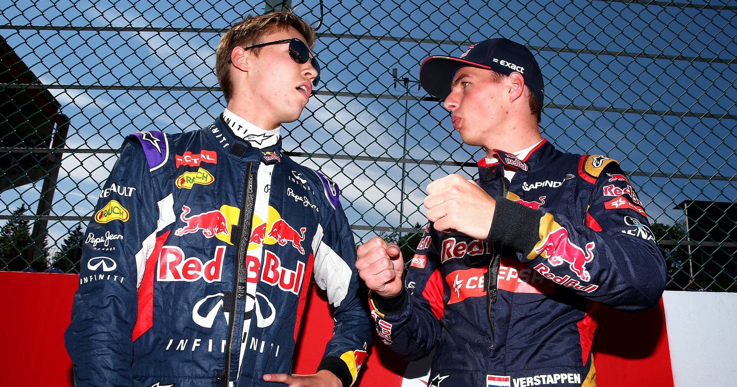 Danił Kwiat i Max Verstappen