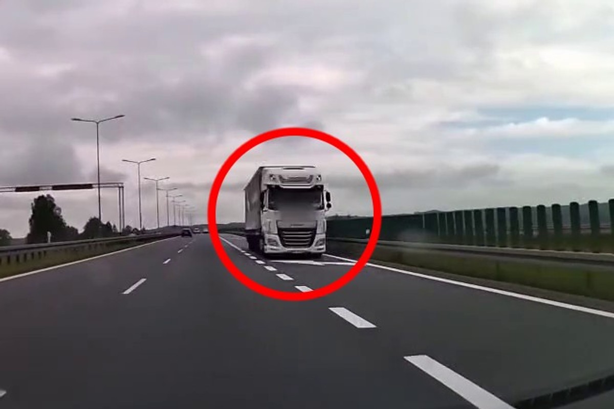 Jechał ciężarówką pod prąd trasą S7. Z naprzeciwka jechali policjanci