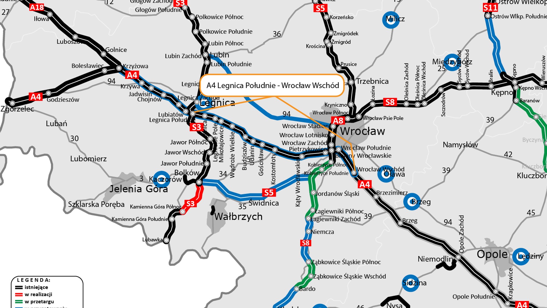 Autostrada A4 Legnica — Wrocław